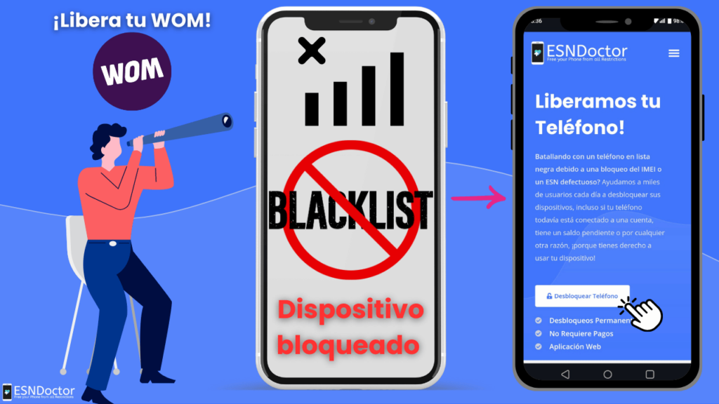 ¿Dónde puedo desbloquear IMEI WOM en línea?