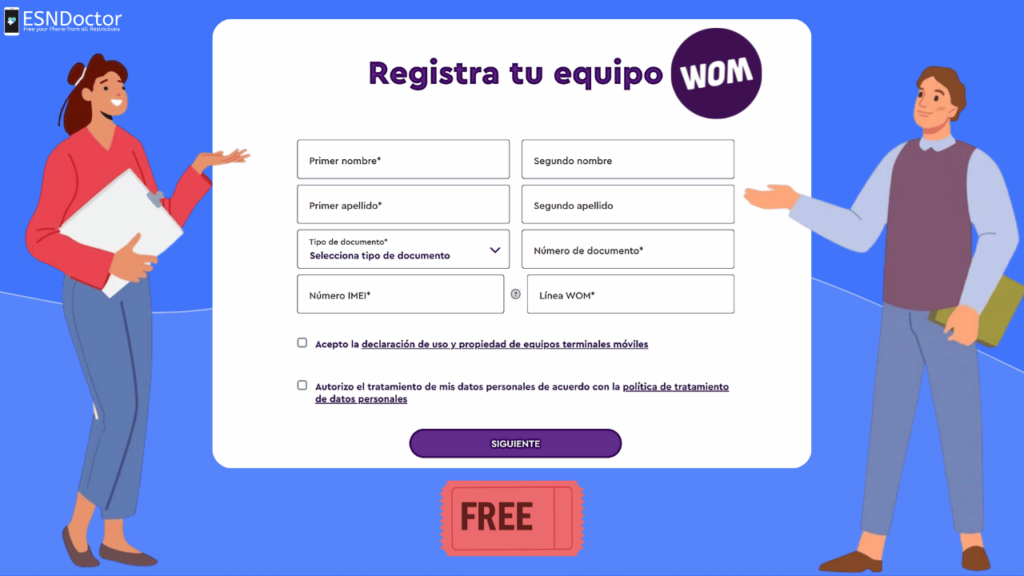 ¿Es posible registrar un IMEI WOM sin costo?