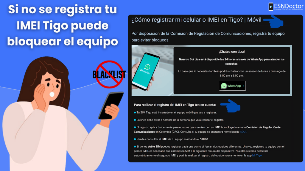 ¿Si no se registra el IMEI Tigo se bloquea?