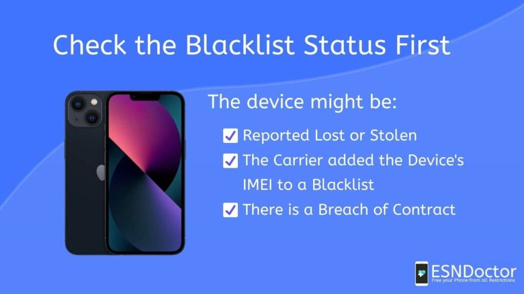 Check the Blacklist Status First