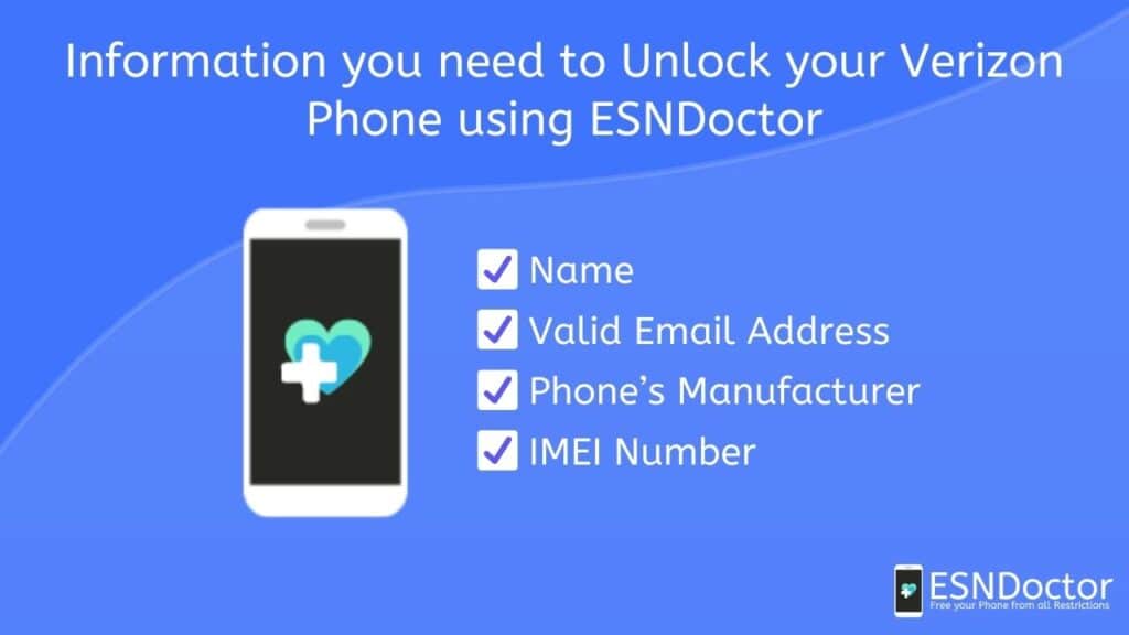 Information you need to Unlock your Verizon Phone using ESNDoctor