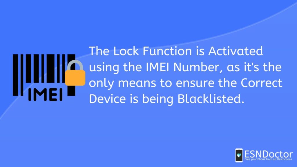 The Lock Function is Activated using the IMEI Number