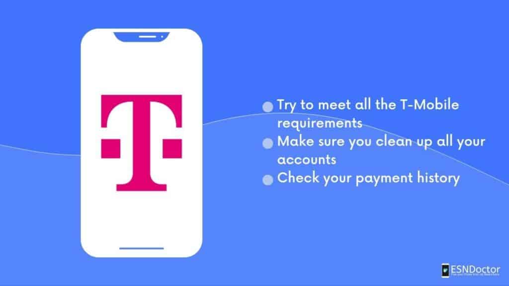 Eligibility requirements to use the T-mobile IMEI Unlock service