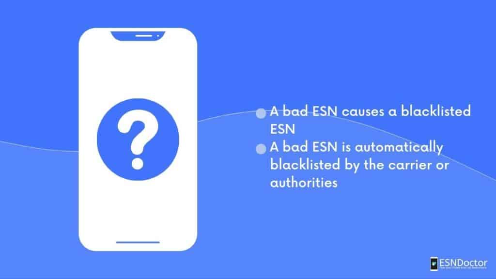 Similarities between a bad ESN and a blacklisted device